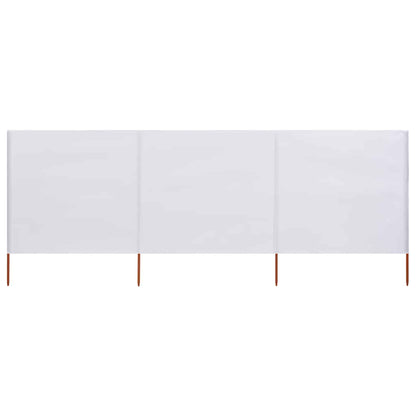 vidaXL 3-panel Wind Screen Fabric 400x80 cm Sand White