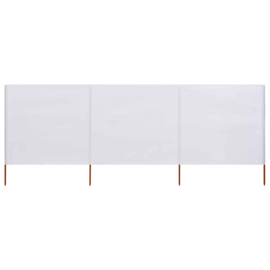 vidaXL 3-panel Wind Screen Fabric 400x80 cm Sand White