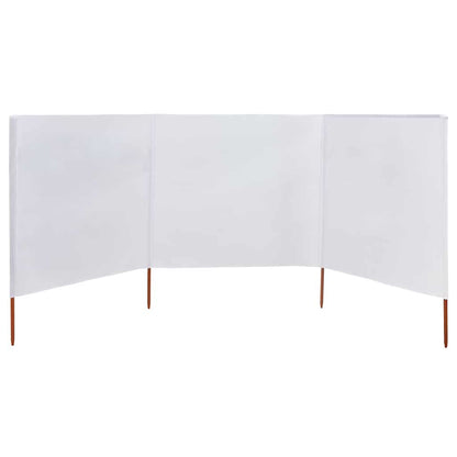 vidaXL 3-panel Wind Screen Fabric 400x80 cm Sand White