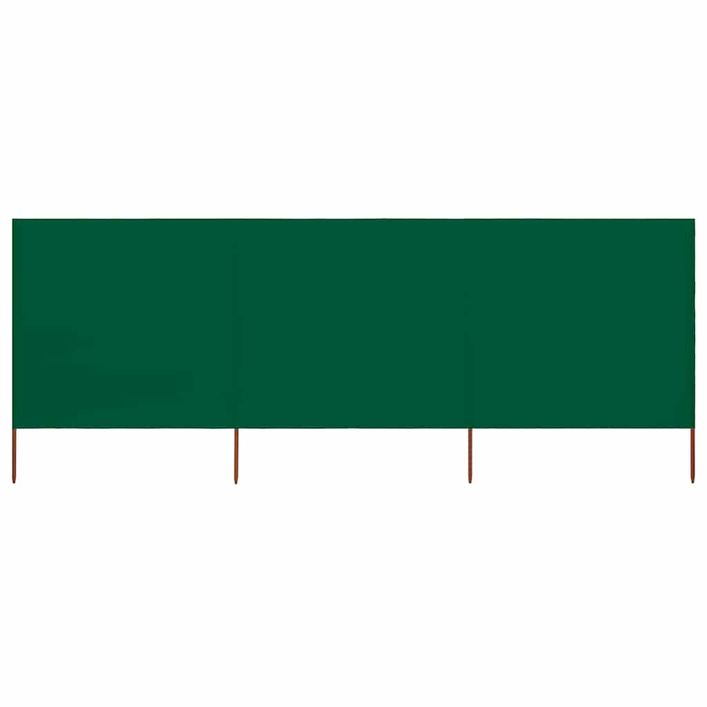 vidaXL 3-panel Wind Screen Fabric 400x80 cm Green