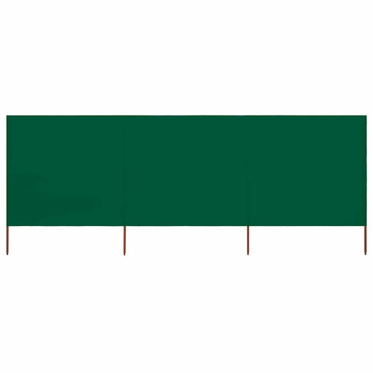 vidaXL 3-panel Wind Screen Fabric 400x80 cm Green