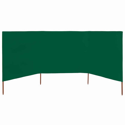 47141 vidaXL 3-panel Wind Screen Fabric 400x80 cm Green