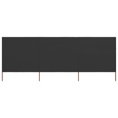 vidaXL 3-panel Wind Screen Fabric 400x80 cm Anthracite