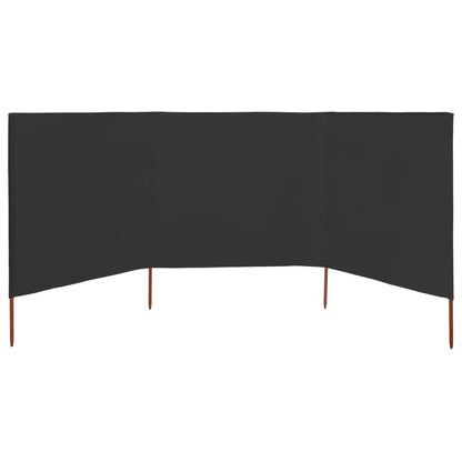 vidaXL 3-panel Wind Screen Fabric 400x80 cm Anthracite