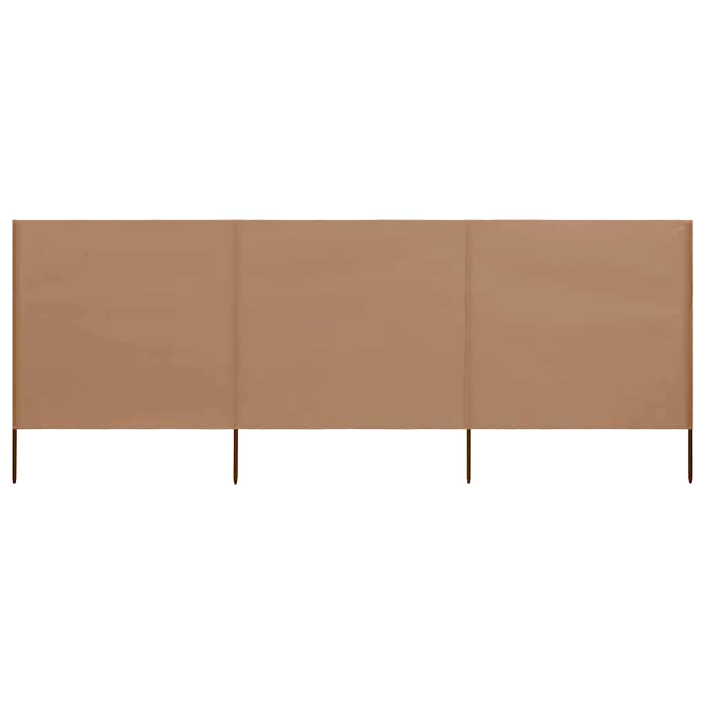 vidaXL 3-panel Wind Screen Fabric 400x80 cm Taupe