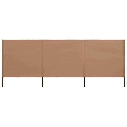 vidaXL 3-panel Wind Screen Fabric 400x80 cm Taupe