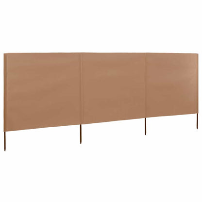 vidaXL 3-panel Wind Screen Fabric 400x80 cm Taupe