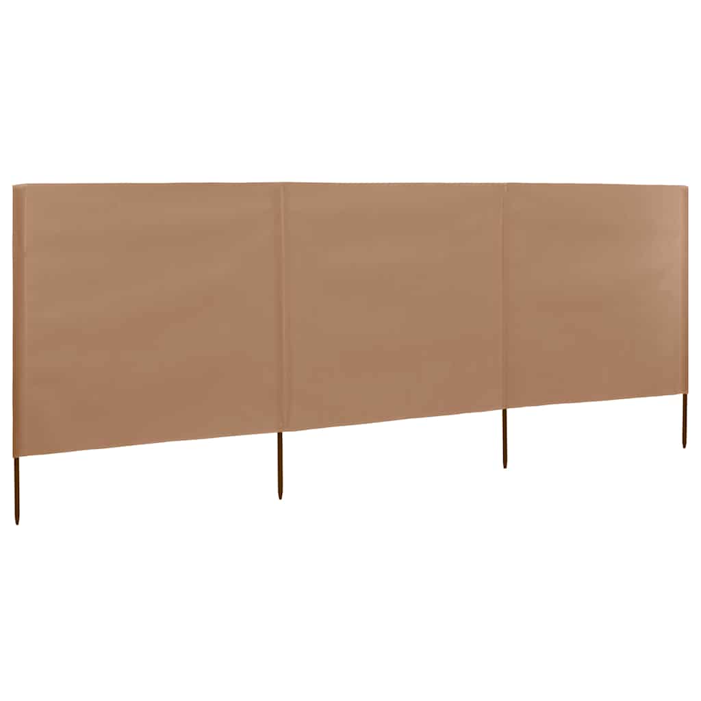 47143 vidaXL 3-panel Wind Screen Fabric 400x80 cm Taupe