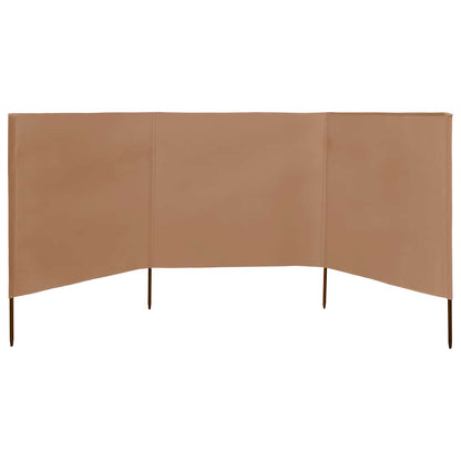 vidaXL 3-panel Wind Screen Fabric 400x80 cm Taupe
