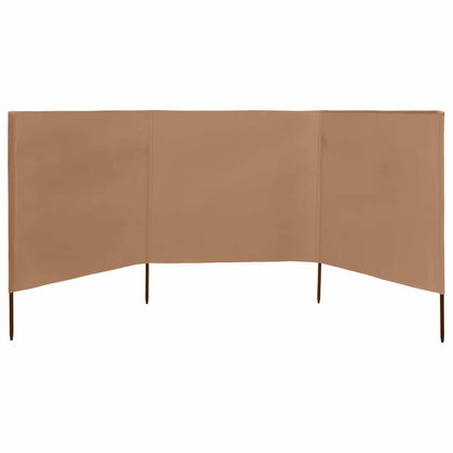 47143 vidaXL 3-panel Wind Screen Fabric 400x80 cm Taupe