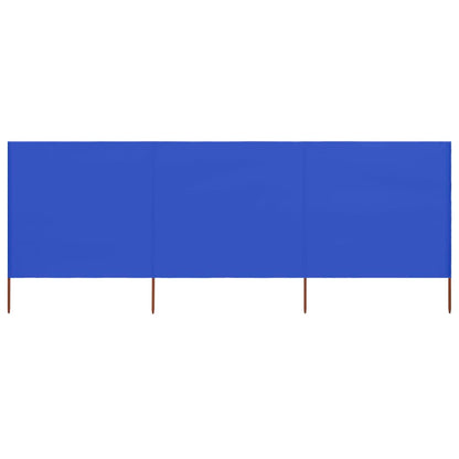vidaXL 3-panel Wind Screen Fabric 400x80 cm Azure Blue