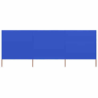 47145 vidaXL 3-panel Wind Screen Fabric 400x80 cm Azure Blue