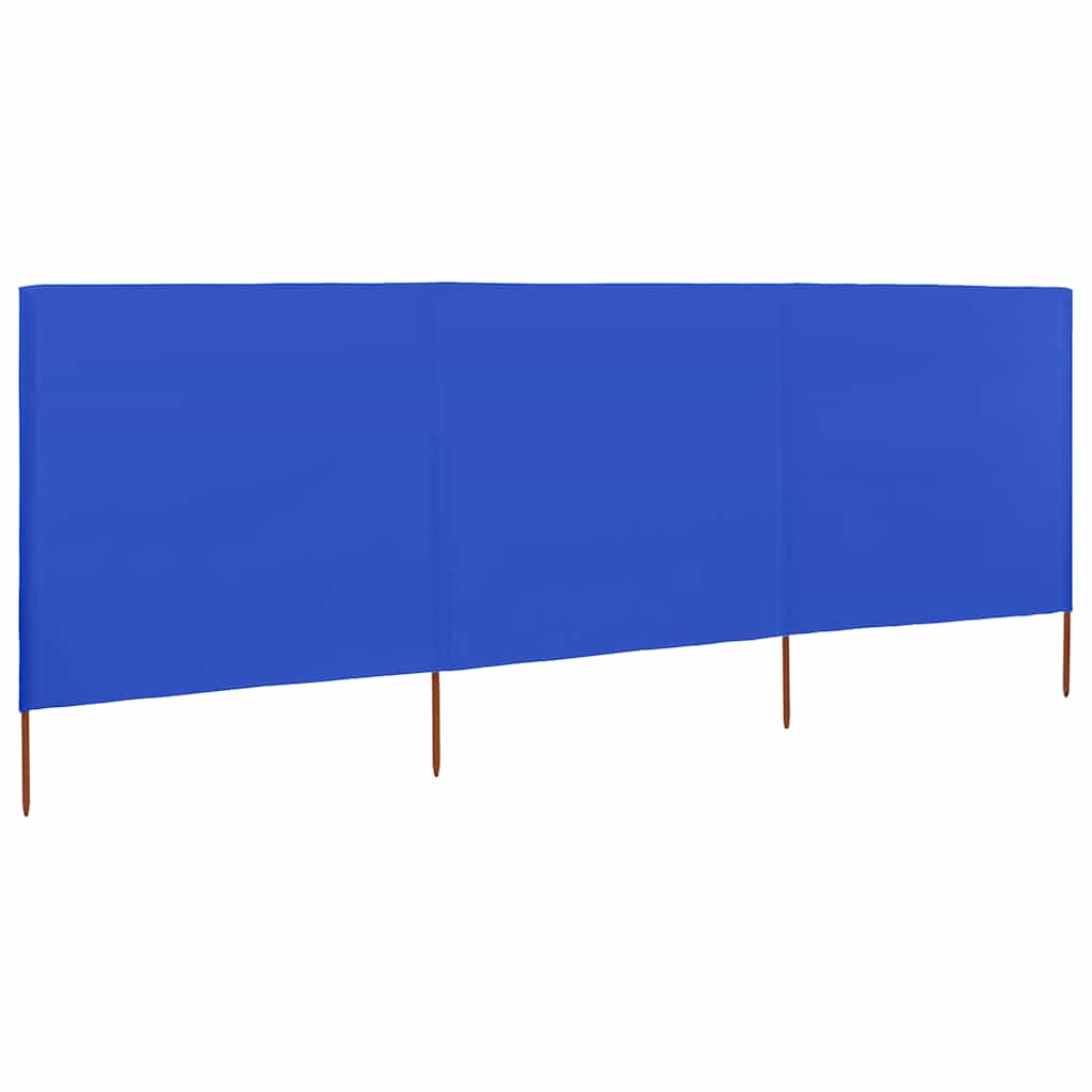 47145 vidaXL 3-panel Wind Screen Fabric 400x80 cm Azure Blue