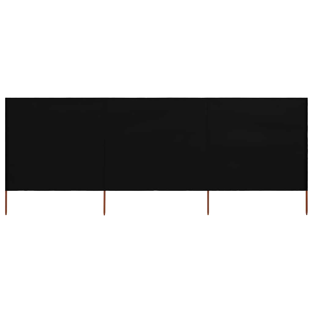 47146 vidaXL 3-panel Wind Screen Fabric 400x120 cm Black