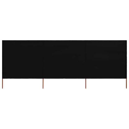 47146 vidaXL 3-panel Wind Screen Fabric 400x120 cm Black