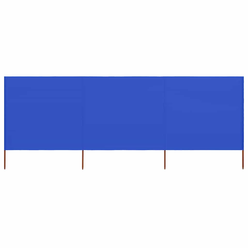vidaXL 3-panel Wind Screen Fabric 400x120 cm Azure Blue