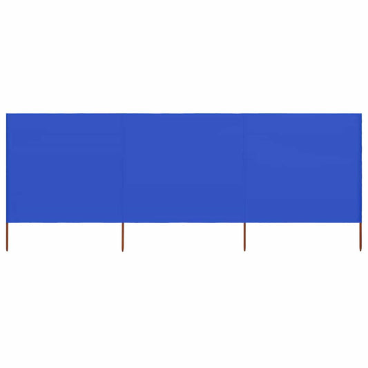 vidaXL 3-panel Wind Screen Fabric 400x120 cm Azure Blue