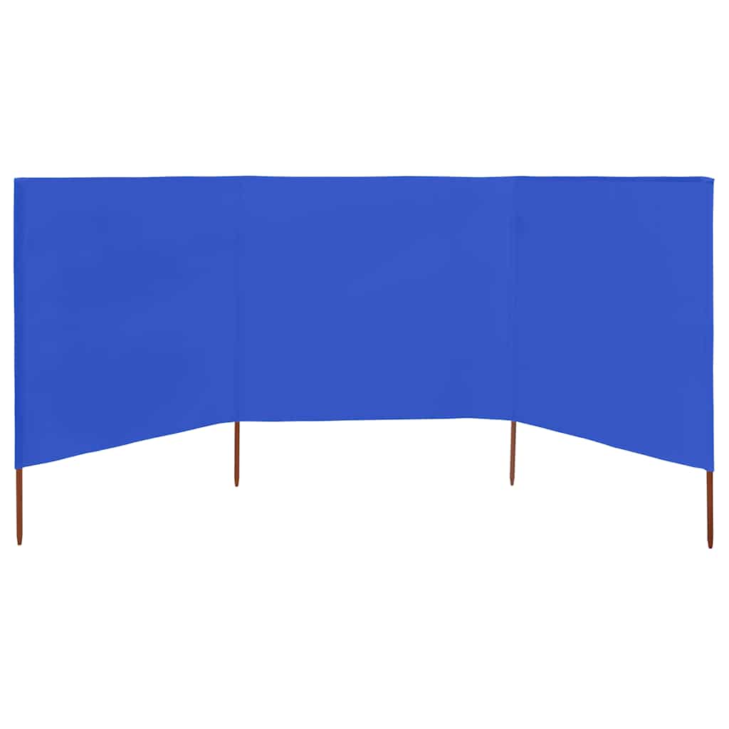 vidaXL 3-panel Wind Screen Fabric 400x120 cm Azure Blue