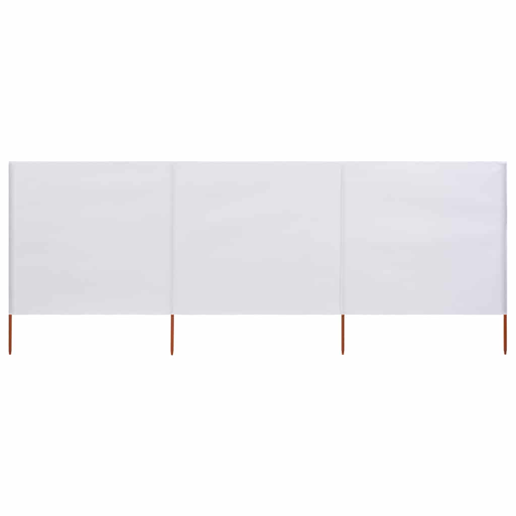 47148 vidaXL 3-panel Wind Screen Fabric 400x160 cm Sand White