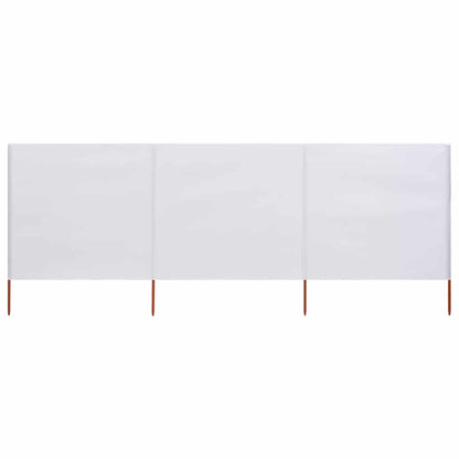 47148 vidaXL 3-panel Wind Screen Fabric 400x160 cm Sand White