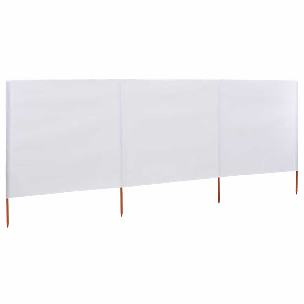 47148 vidaXL 3-panel Wind Screen Fabric 400x160 cm Sand White