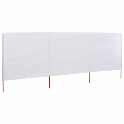 47148 vidaXL 3-panel Wind Screen Fabric 400x160 cm Sand White