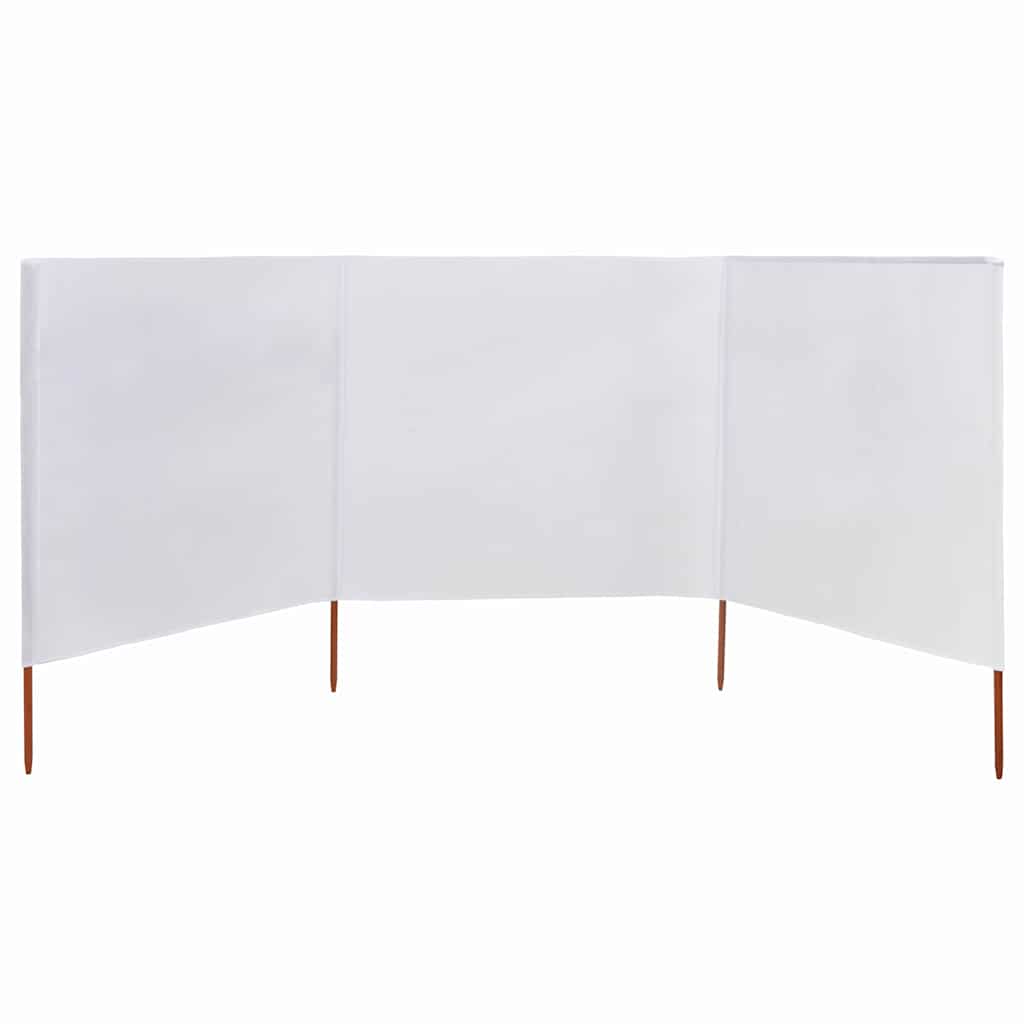 47148 vidaXL 3-panel Wind Screen Fabric 400x160 cm Sand White