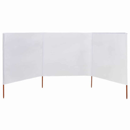 47148 vidaXL 3-panel Wind Screen Fabric 400x160 cm Sand White