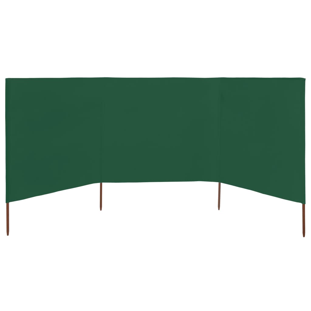 vidaXL 3-panel Wind Screen Fabric 400x160 cm Green