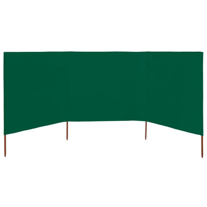 vidaXL 3-panel Wind Screen Fabric 400x160 cm Green