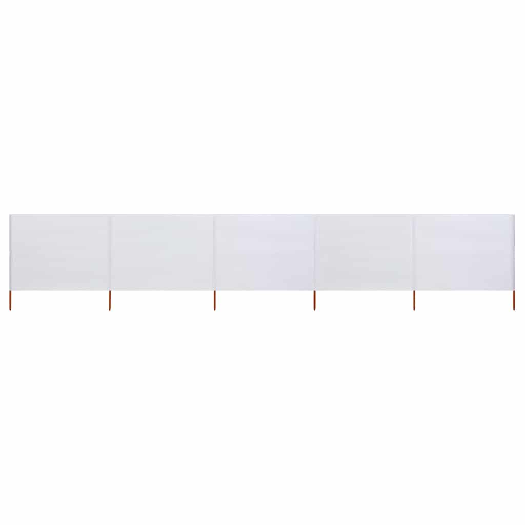 vidaXL 5-panel Wind Screen Fabric 600x80 cm Sand White