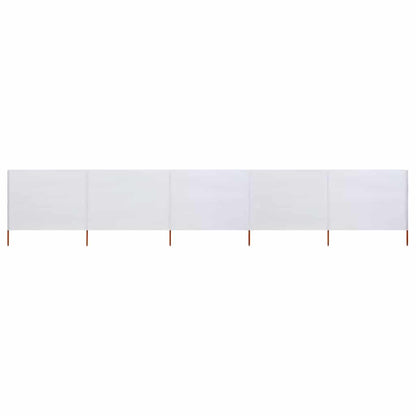 vidaXL 5-panel Wind Screen Fabric 600x80 cm Sand White