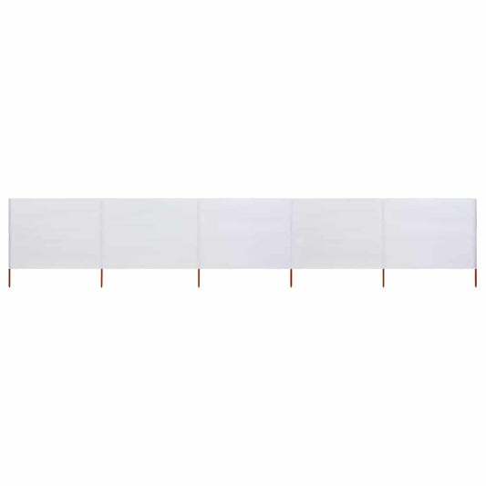 vidaXL 5-panel Wind Screen Fabric 600x80 cm Sand White