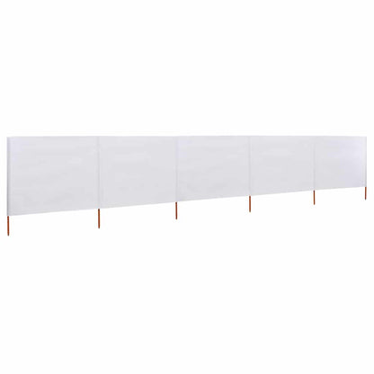 vidaXL 5-panel Wind Screen Fabric 600x80 cm Sand White