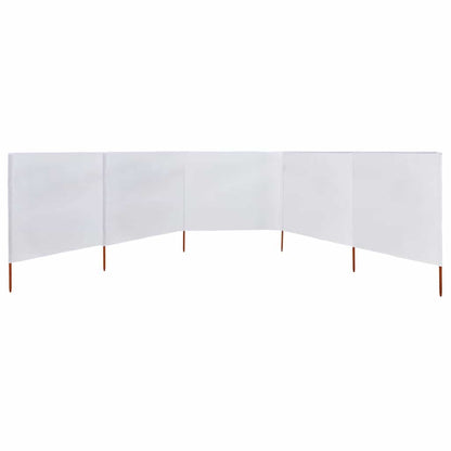 47154 vidaXL 5-panel Wind Screen Fabric 600x80 cm Sand White