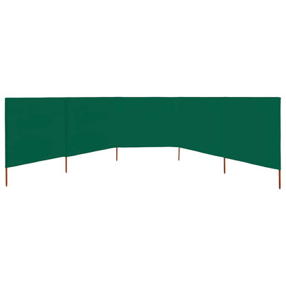 47155 vidaXL 5-panel Wind Screen Fabric 600x80 cm Green
