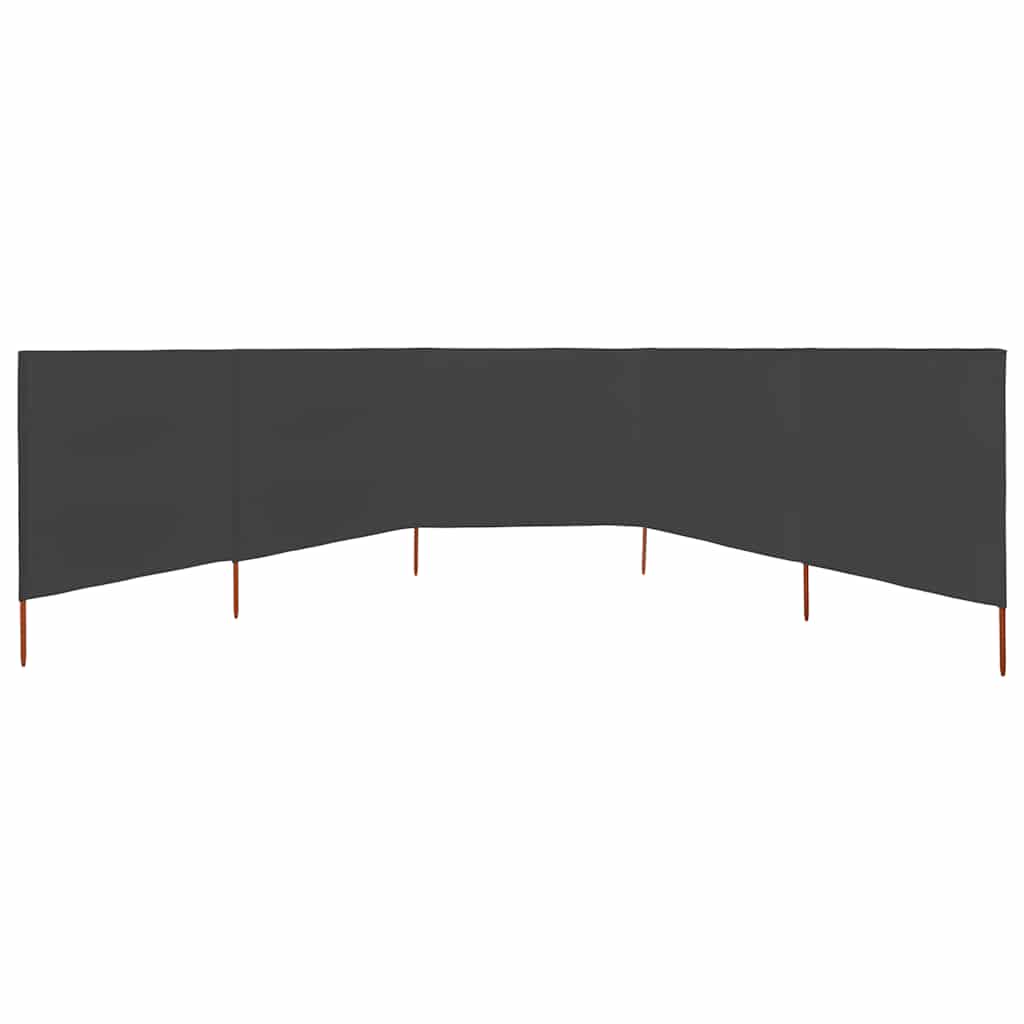 vidaXL 5-panel Wind Screen Fabric 600x80 cm Anthracite