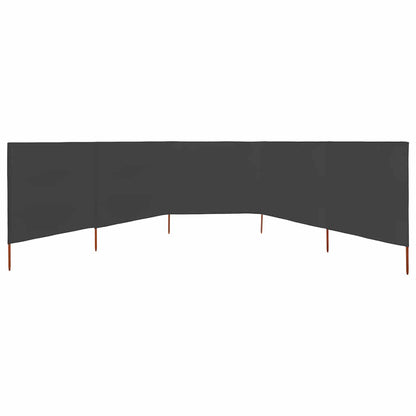 vidaXL 5-panel Wind Screen Fabric 600x80 cm Anthracite