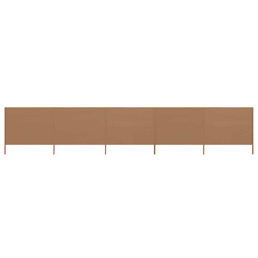 vidaXL 5-panel Wind Screen Fabric 600x80 cm Taupe