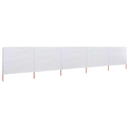 vidaXL 5-panel Wind Screen Fabric 600x120 cm Sand White
