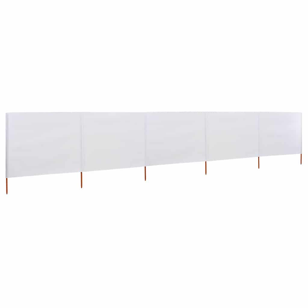 47160 vidaXL 5-panel Wind Screen Fabric 600x120 cm Sand White