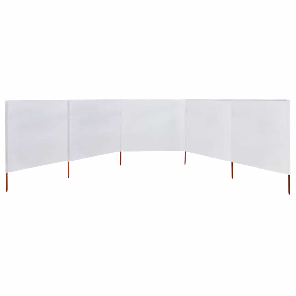 47160 vidaXL 5-panel Wind Screen Fabric 600x120 cm Sand White