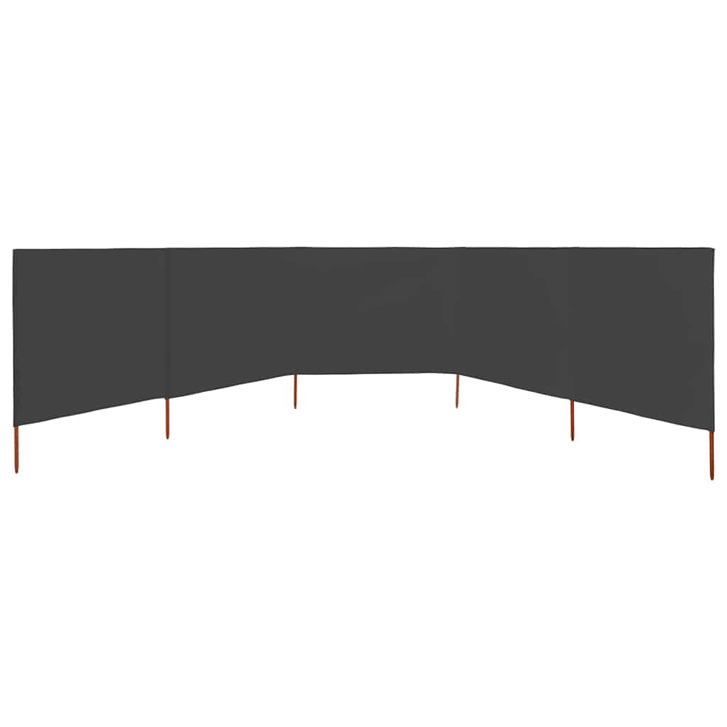 47162 vidaXL 5-panel Wind Screen Fabric 600x120 cm Anthracite