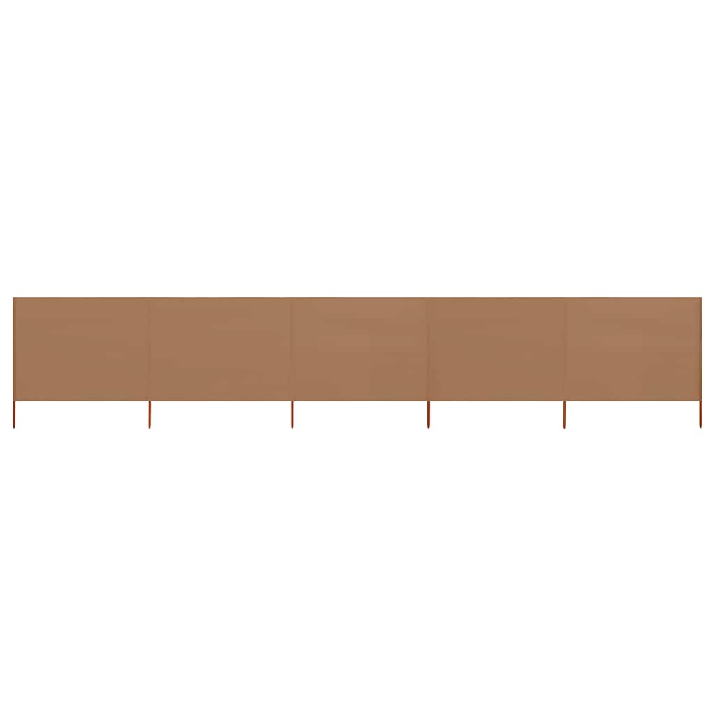 vidaXL 5-panel Wind Screen Fabric 600x120 cm Taupe