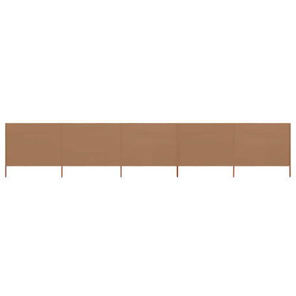 vidaXL 5-panel Wind Screen Fabric 600x120 cm Taupe