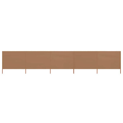 47163 vidaXL 5-panel Wind Screen Fabric 600x120 cm Taupe