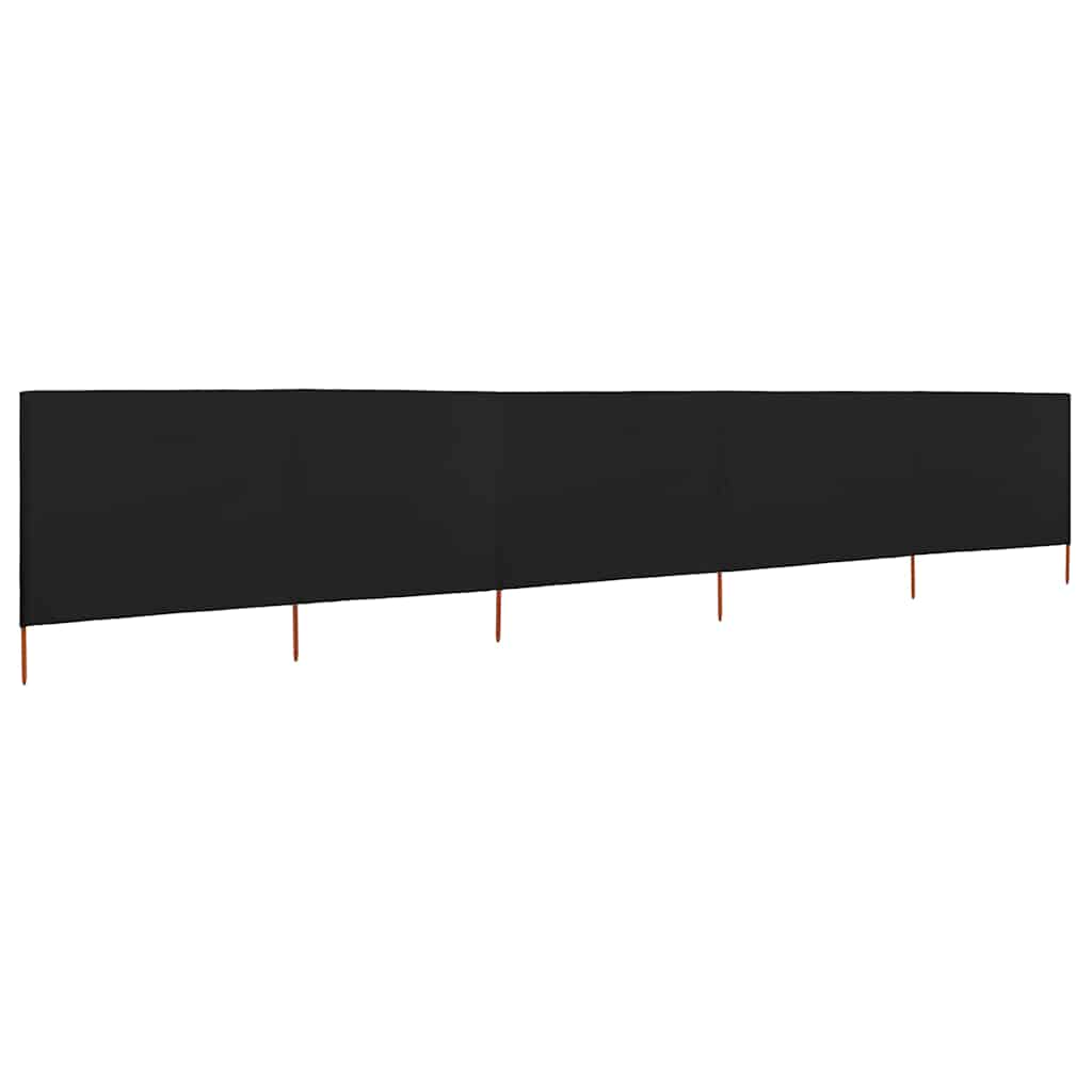 47164 vidaXL 5-panel Wind Screen Fabric 600x120 cm Black