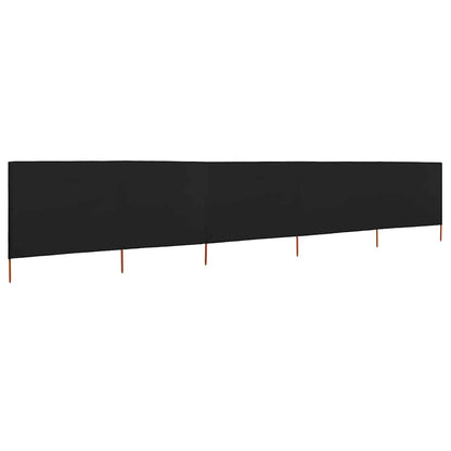 47164 vidaXL 5-panel Wind Screen Fabric 600x120 cm Black