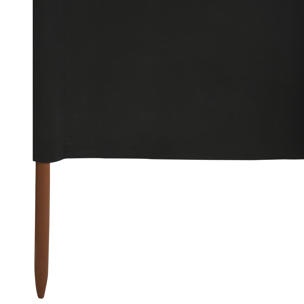 vidaXL 5-panel Wind Screen Fabric 600x120 cm Black