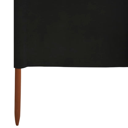 vidaXL 5-panel Wind Screen Fabric 600x120 cm Black